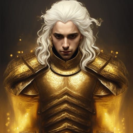Targaryen prince with gold and black armor