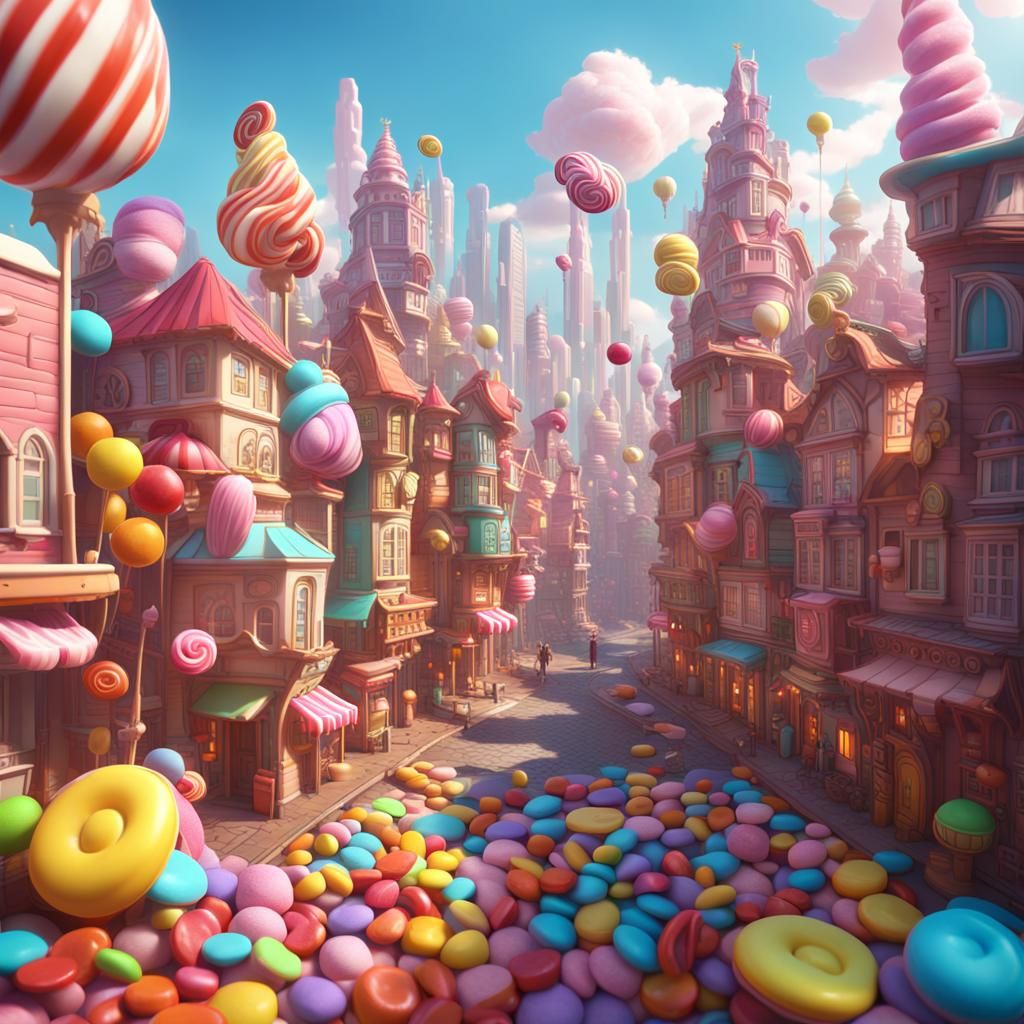 Candy City - AI Generated Artwork - NightCafe Creator