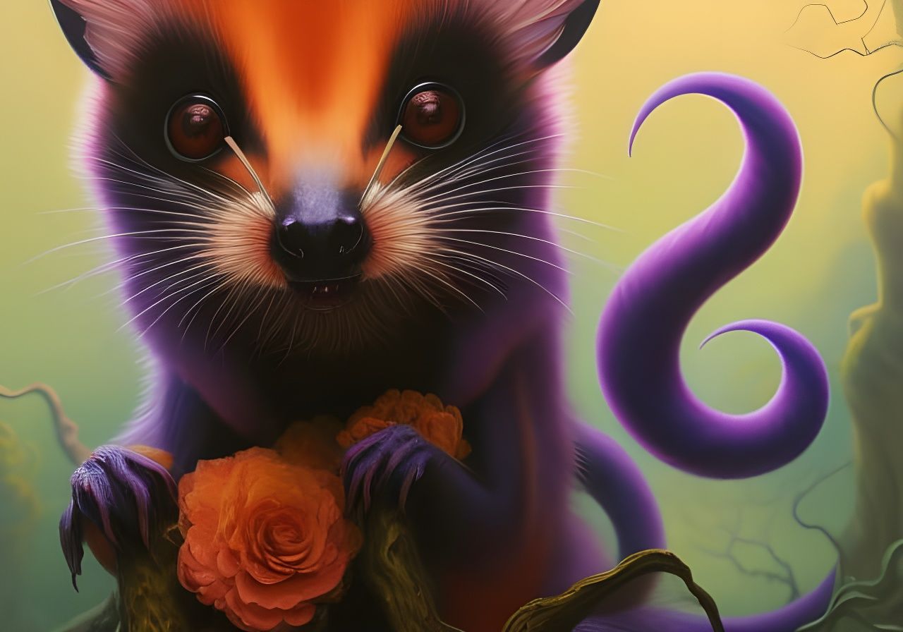 Purple Raccoon - AI Generated Artwork - NightCafe Creator