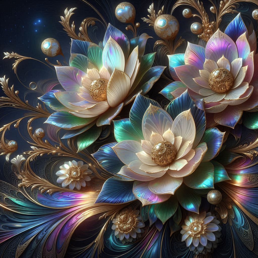 Fantasy art-nouveau flowers