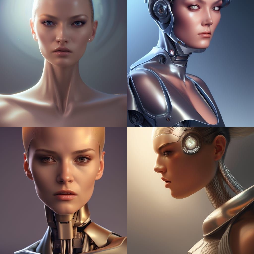 Lifelike store robot woman