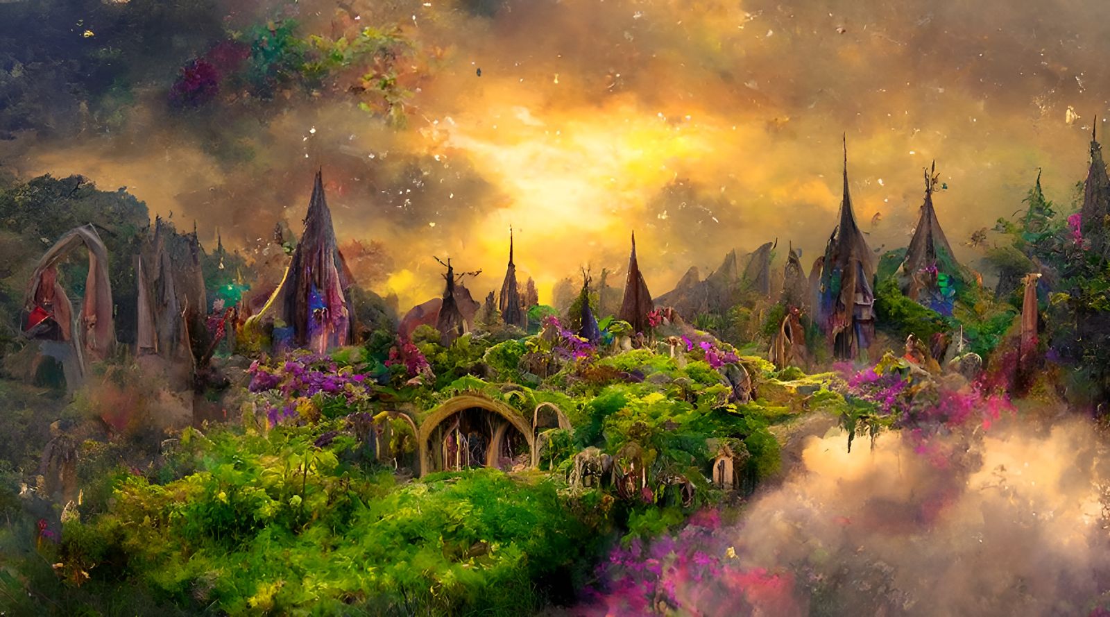 Elven city - AI Generated Artwork - NightCafe Creator