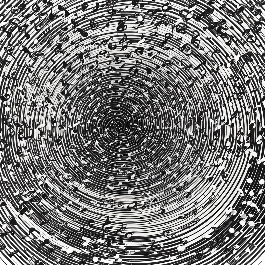 music notation melitng swirling circular specific