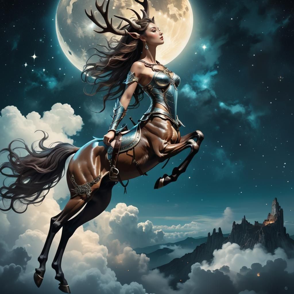 centaur with antlers  by @char aznable