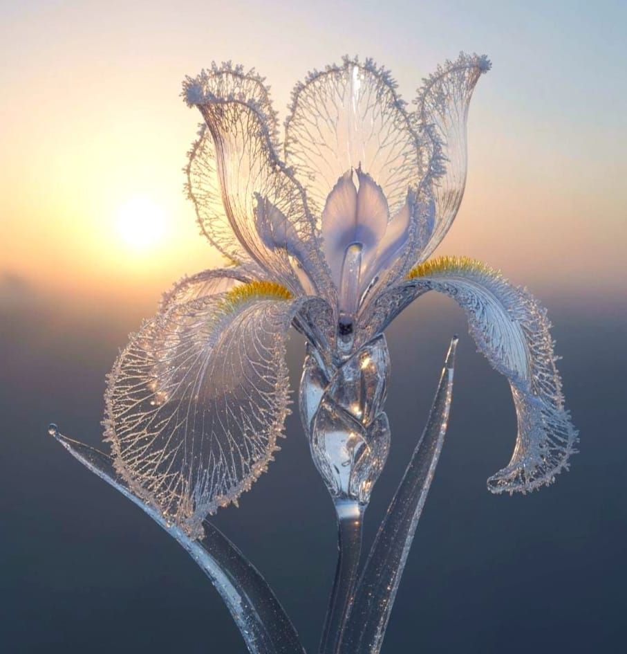 A Delicate Iris Frozen in Place  by @MommaKitty