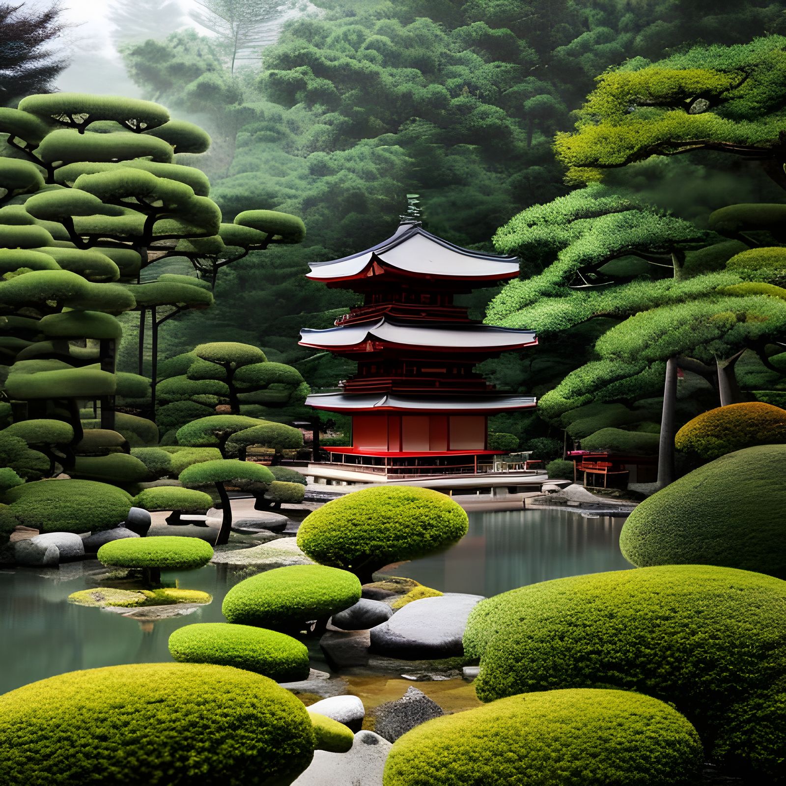 Japanese Zen Garden - AI Generated Artwork - NightCafe Creator