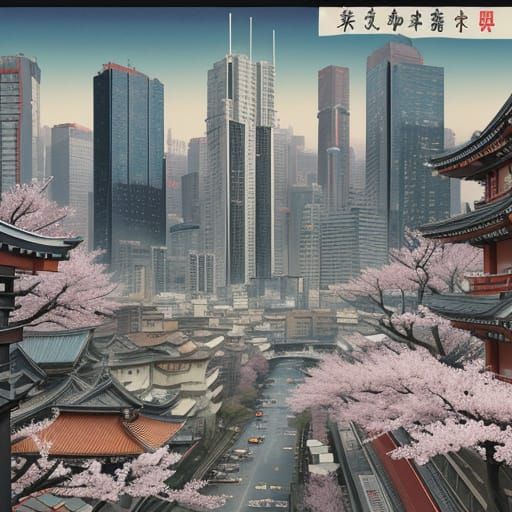 Futuristic Roma Empire.. ukiyo-e style colours painting 