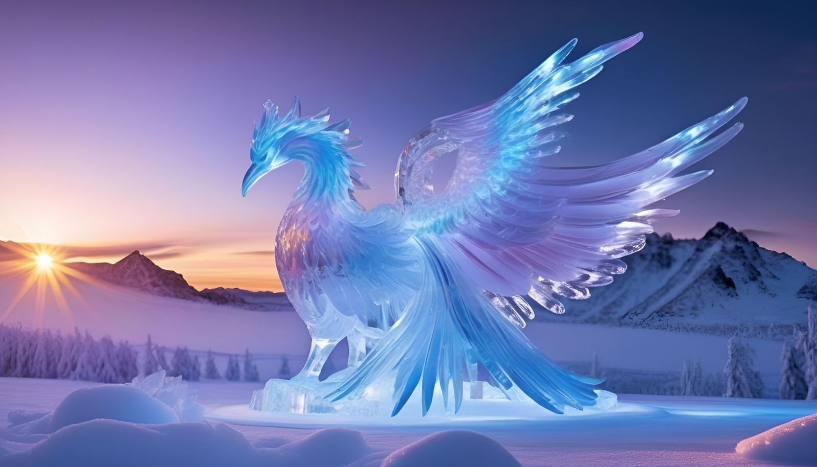 Ice Sculpture phoenix  by @Eve