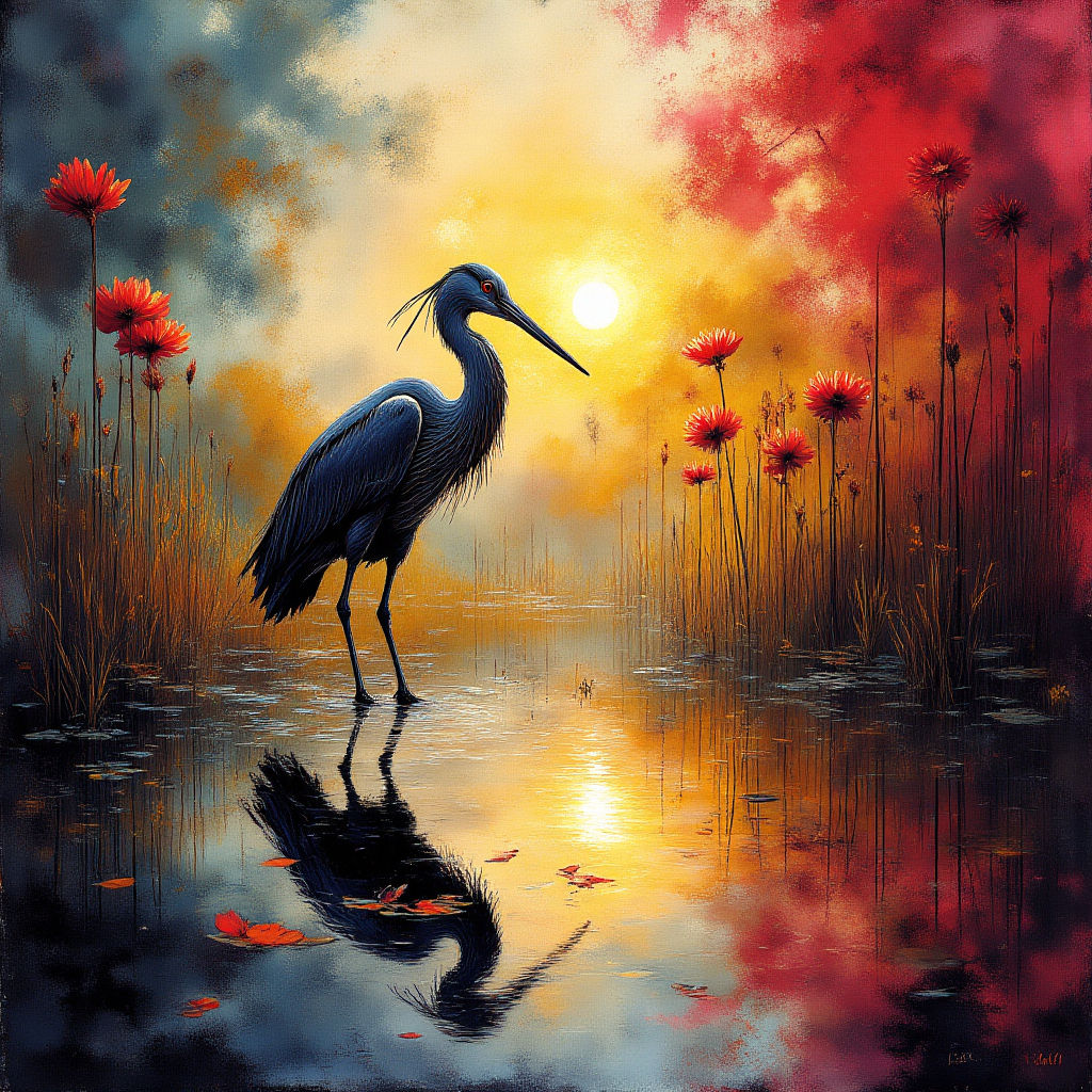 A Heron is feeding #2