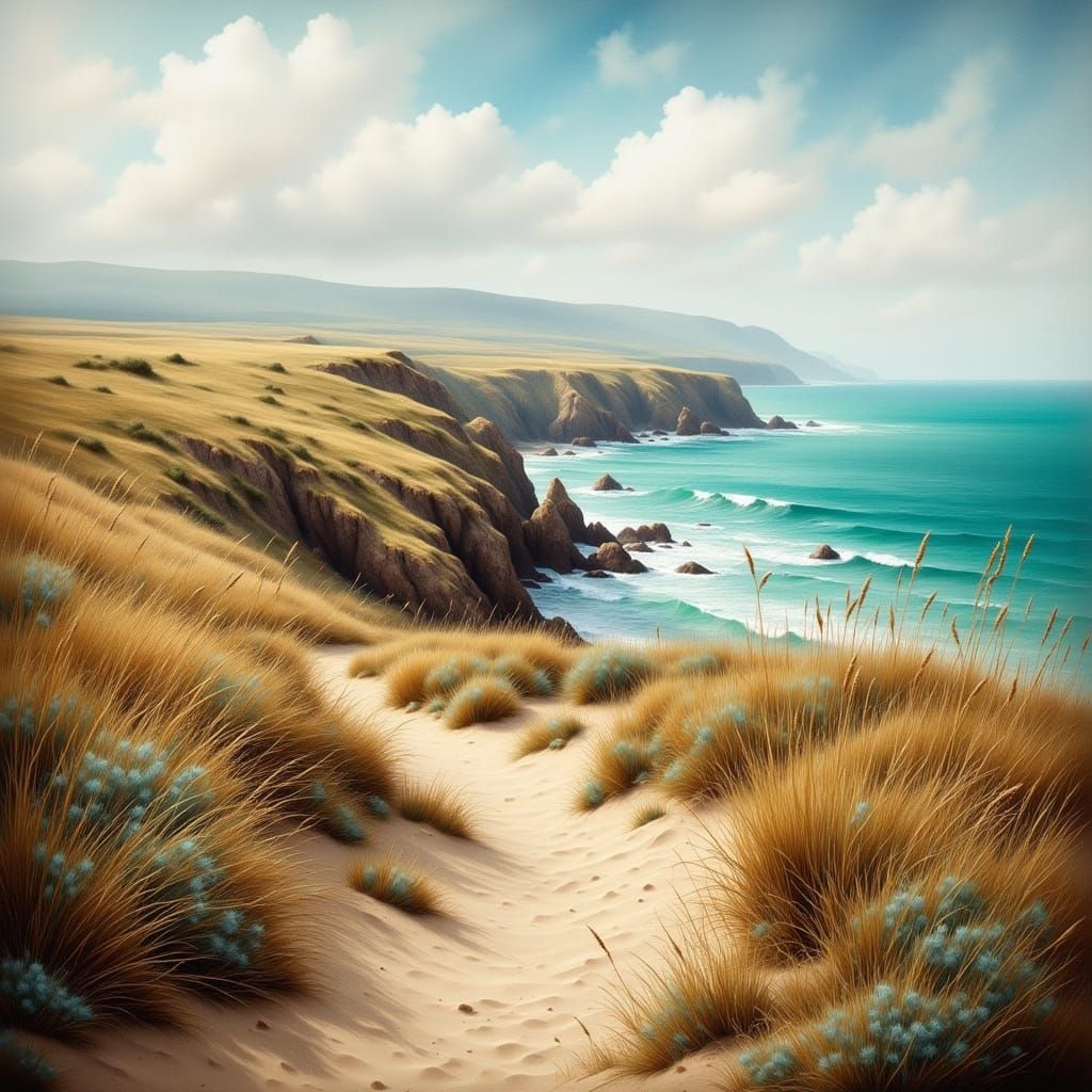 cornish footpath in the dunes
