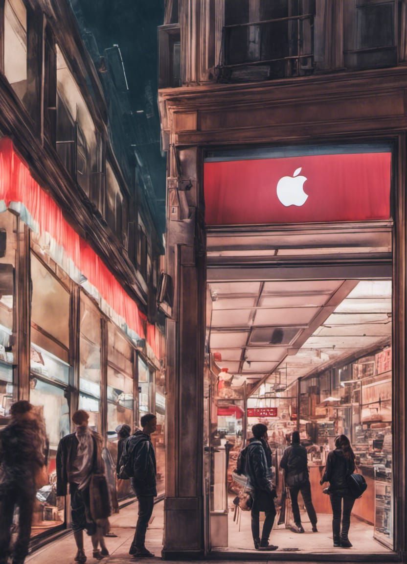 In Line At The Apple Store