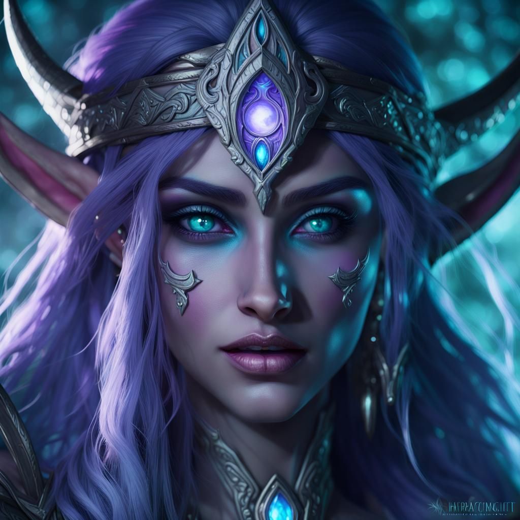 Tyrande_Wisperwind Priestess_of_the_Moon, night_elf, portrait ...