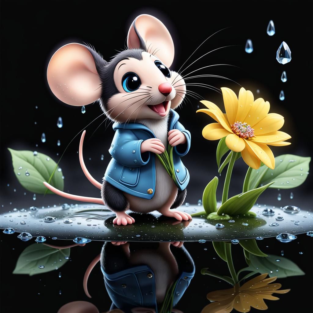 a high definition image of raining scenery where a cute ador...