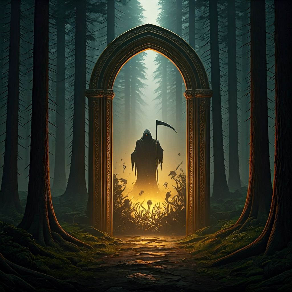 Dark Fantasy Forest Portal to Afterlife