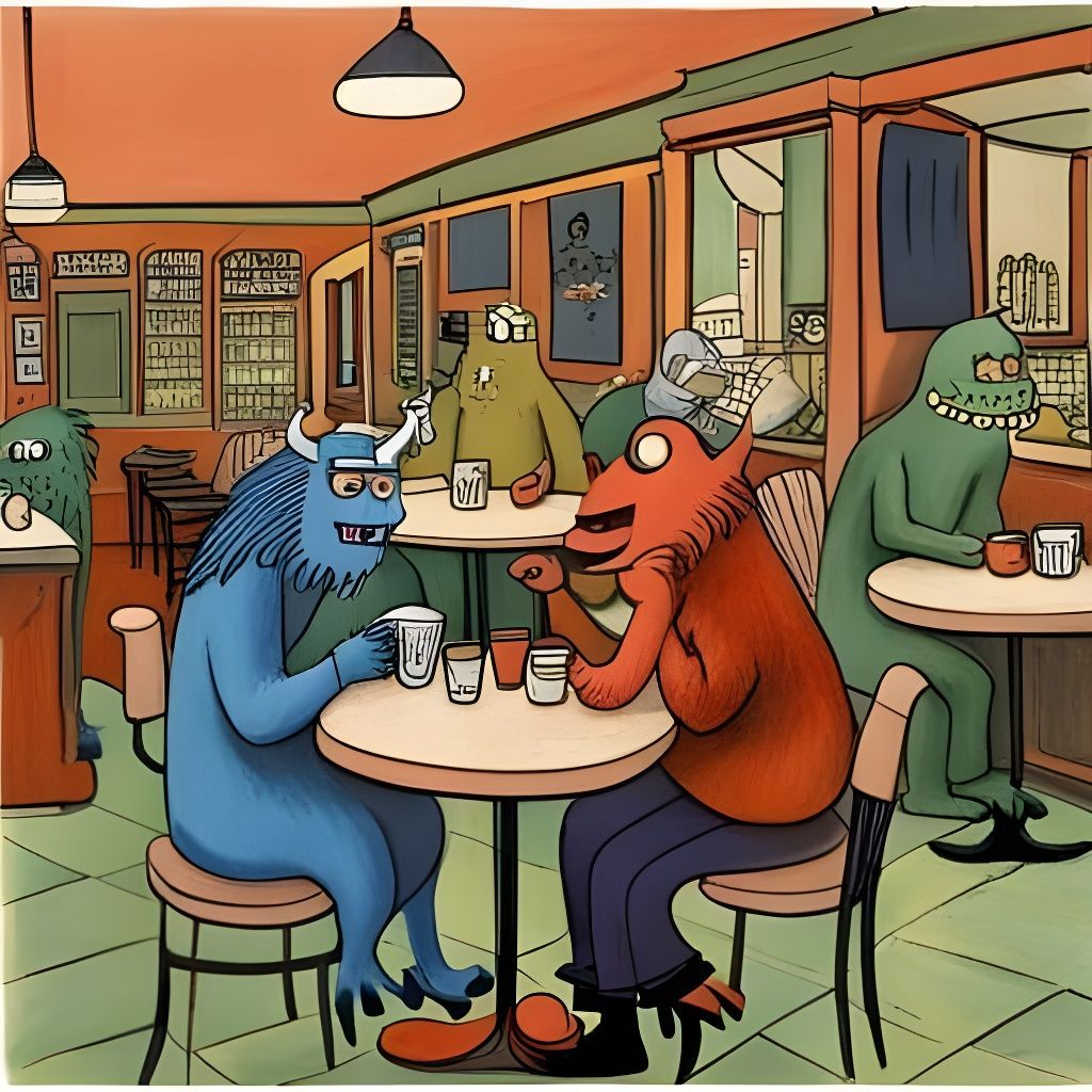 Monsters in a Café 3