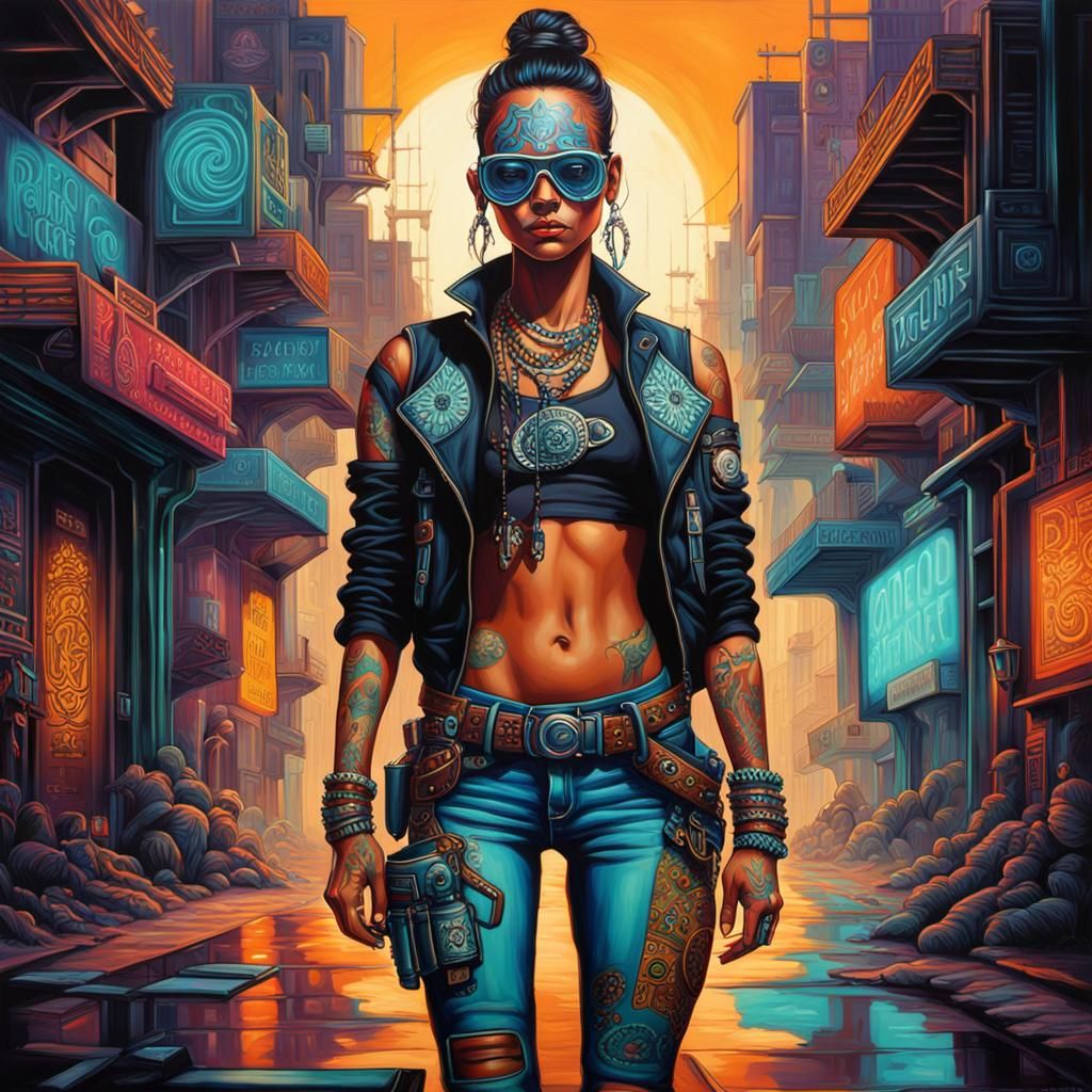 Cyberpunk dans une rue déserte... - AI Generated Artwork - NightCafe ...