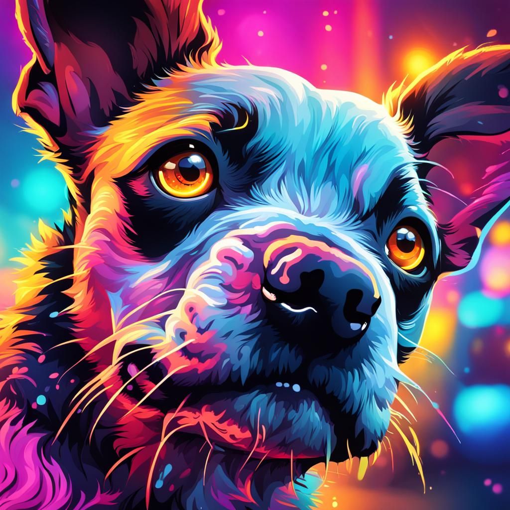 Neon puppie eyes