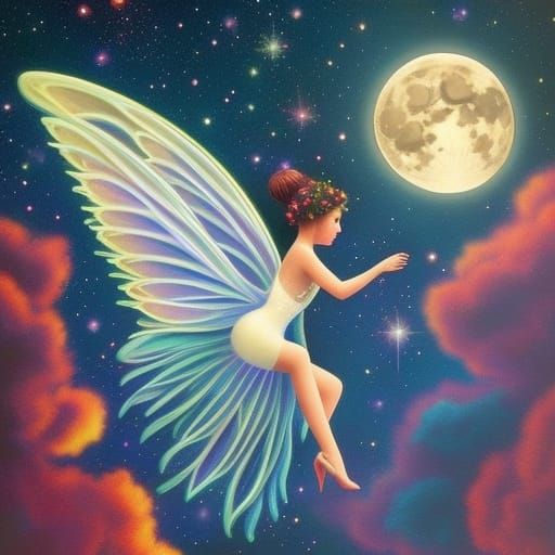 Stars & Moon Fairy - AI Generated Artwork - NightCafe Creator