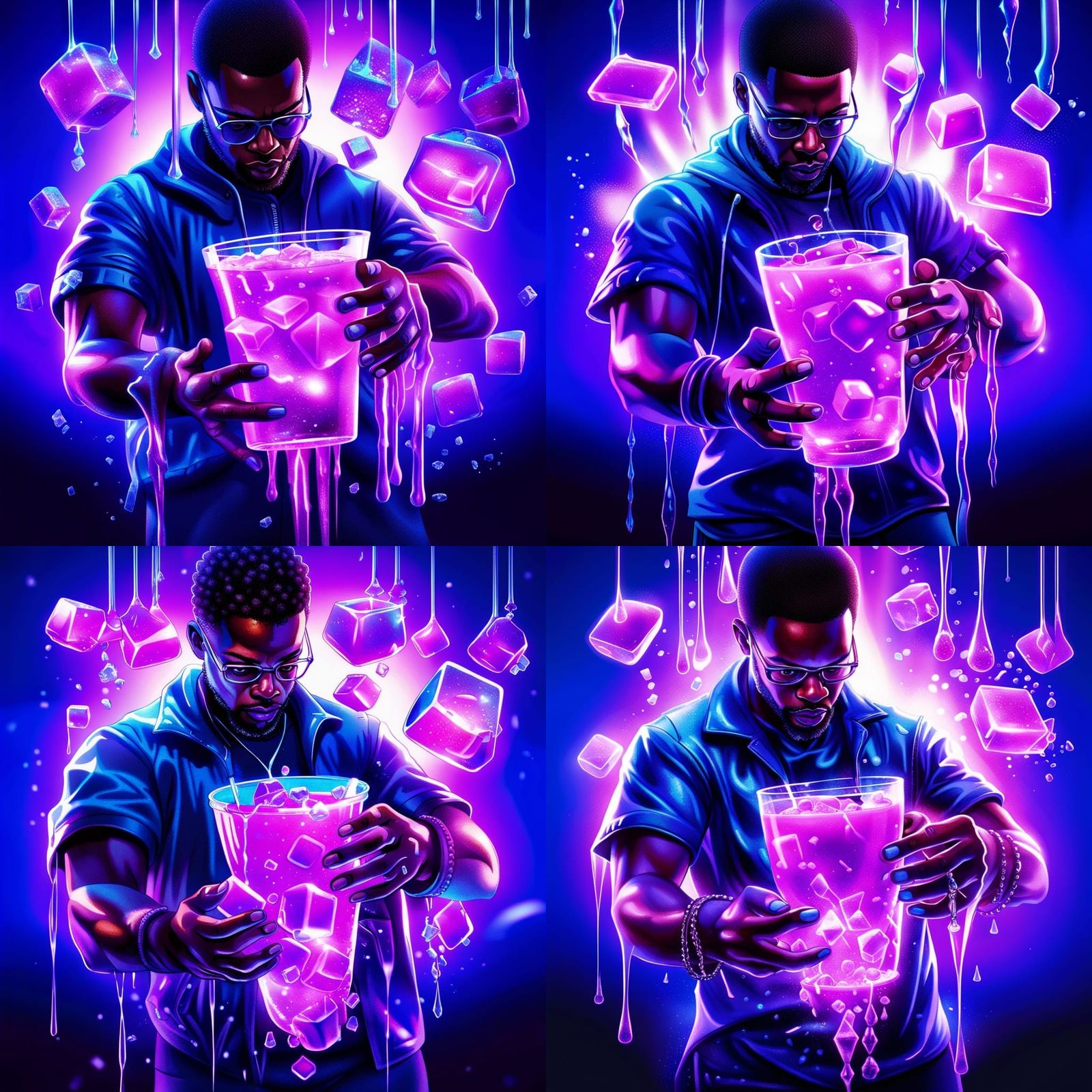 an-african-american-man-pouring-out-glowing-purple-liquid-with