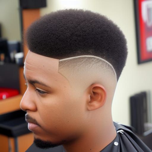 Madagascar shaped haircut promotional photo for a barbershop...
