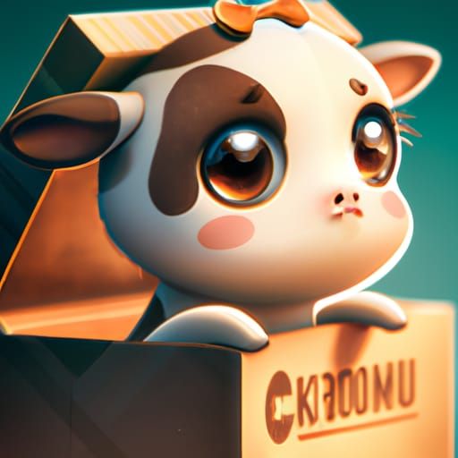 Baby Cow Inside a Box 🐄🐮  by @Lucia
