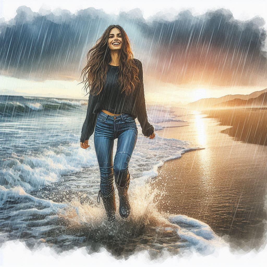 Rainy day at the beach