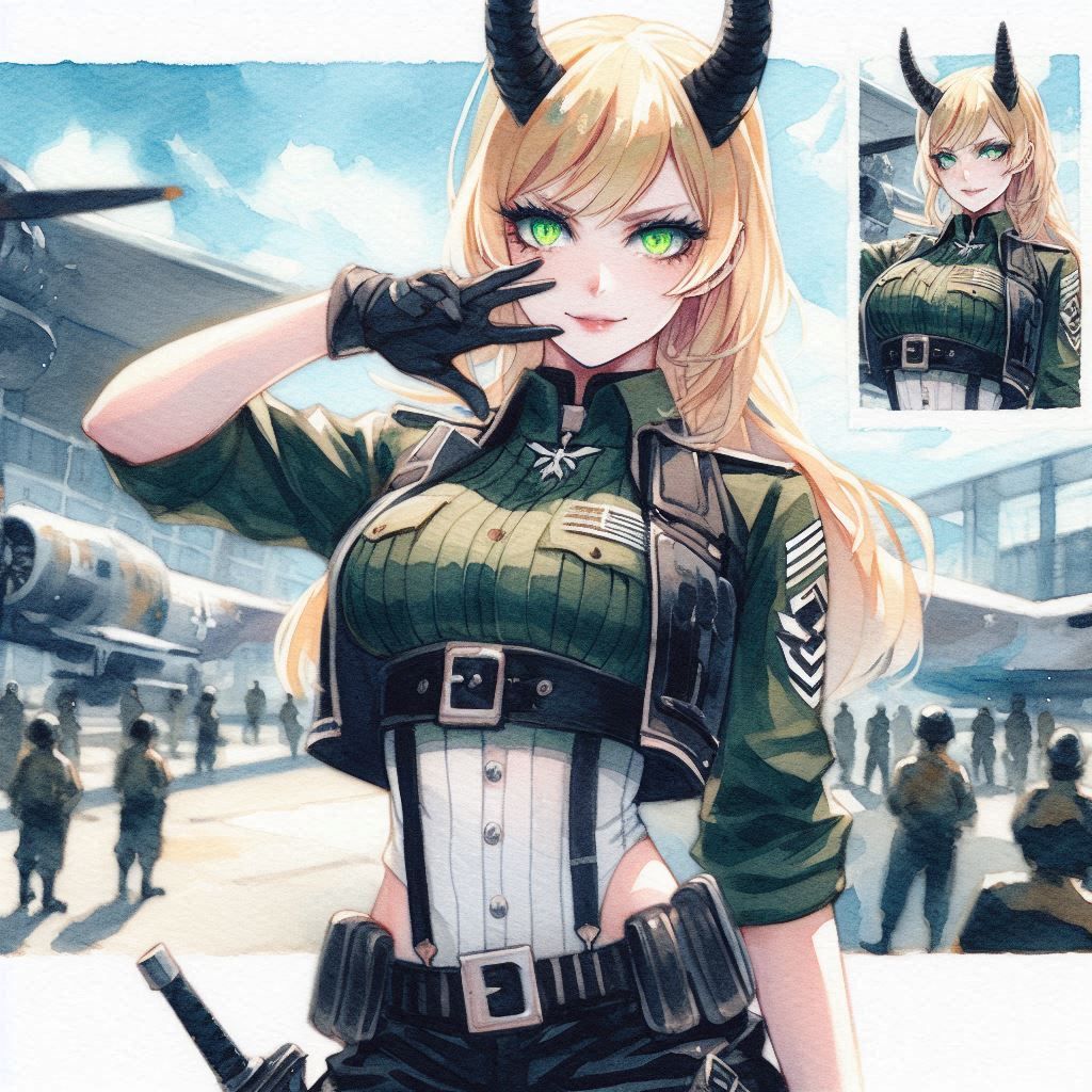 Demon military woman
