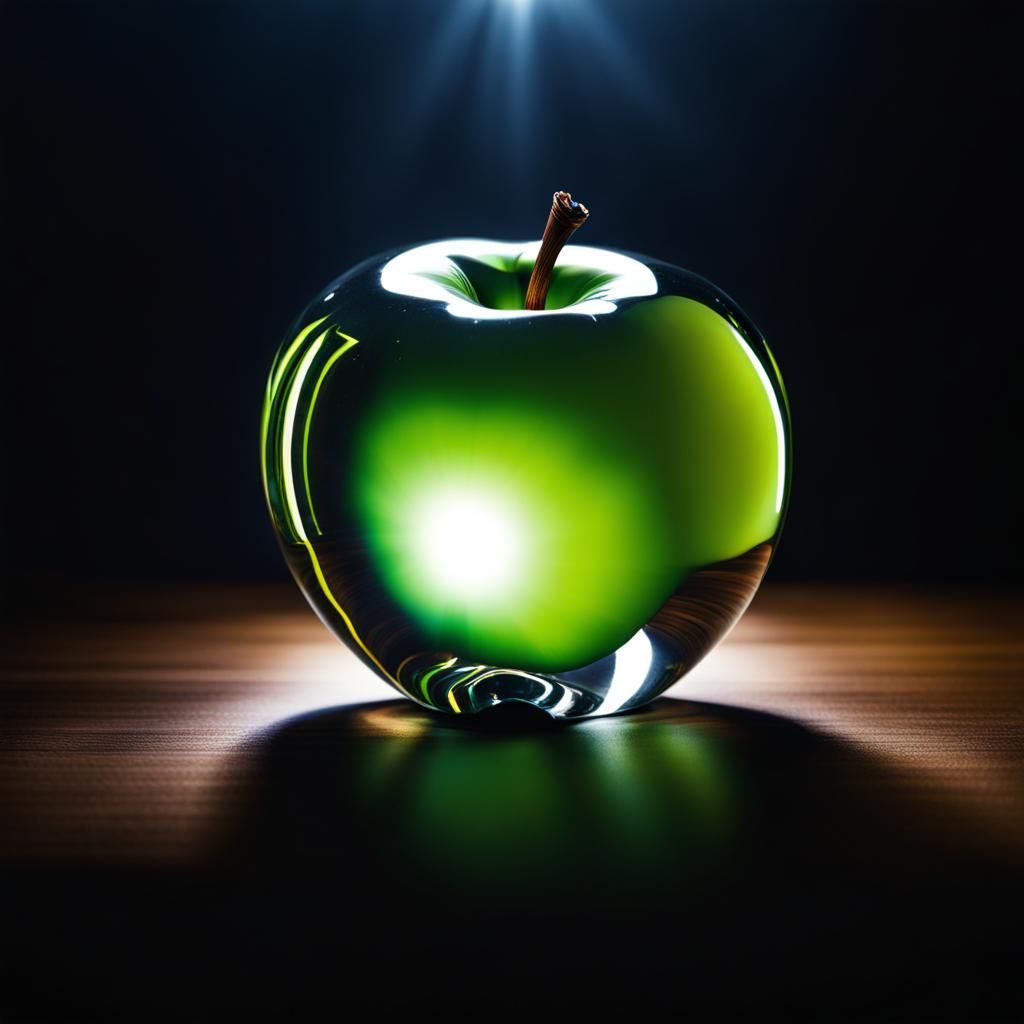 Glass Apple Bathed in Light