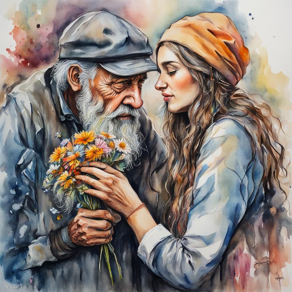 My heart was crying, but you who have nothing, you gave me a flower and my smile came back ...  by @Neromagenta