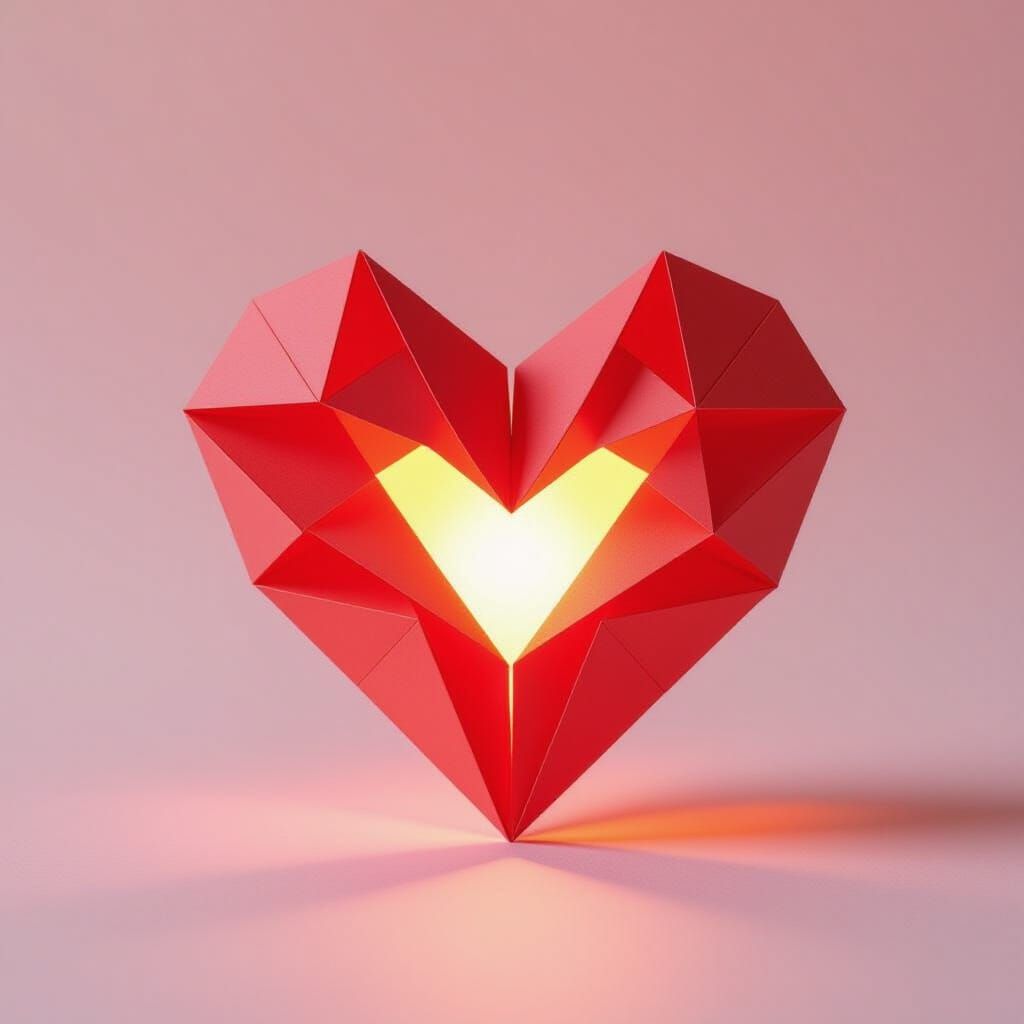 Origami Heart in Warm Light