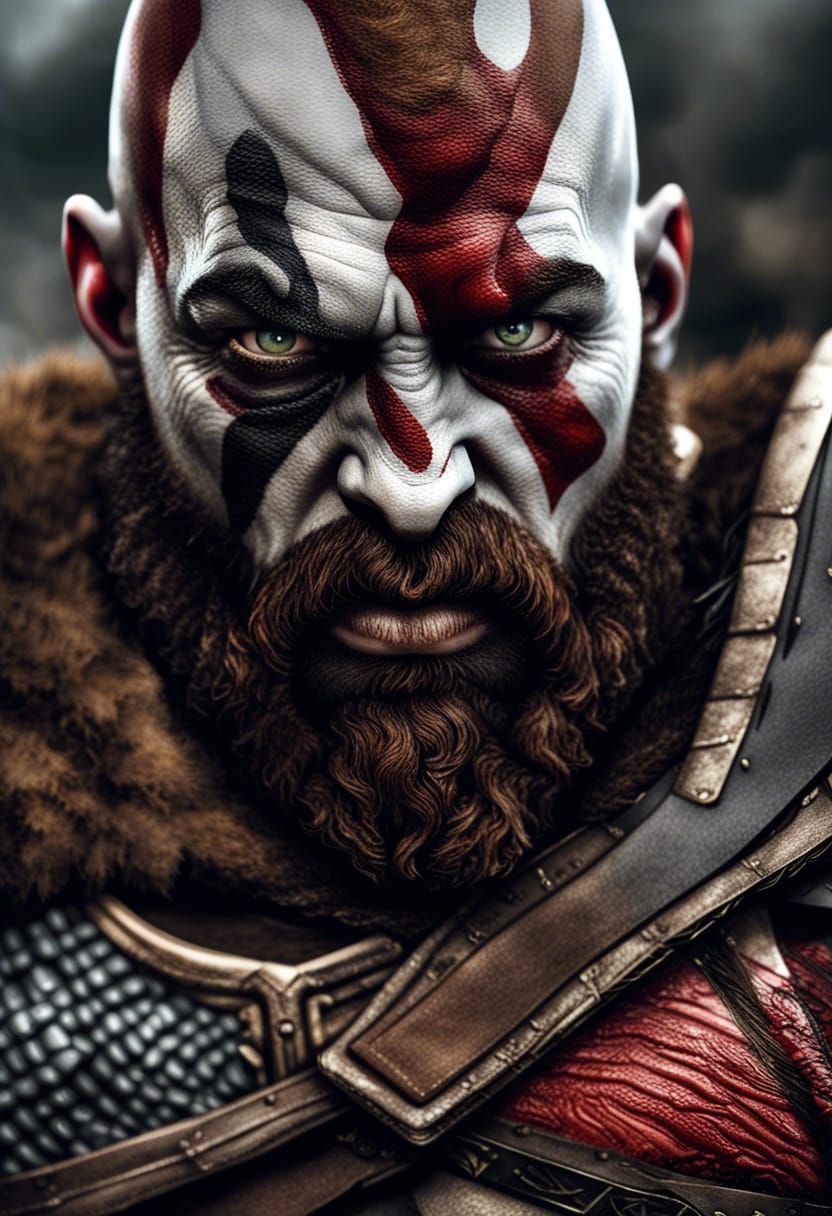 Portrait of Kratos God of War - AI Generated Artwork - NightCafe Creator