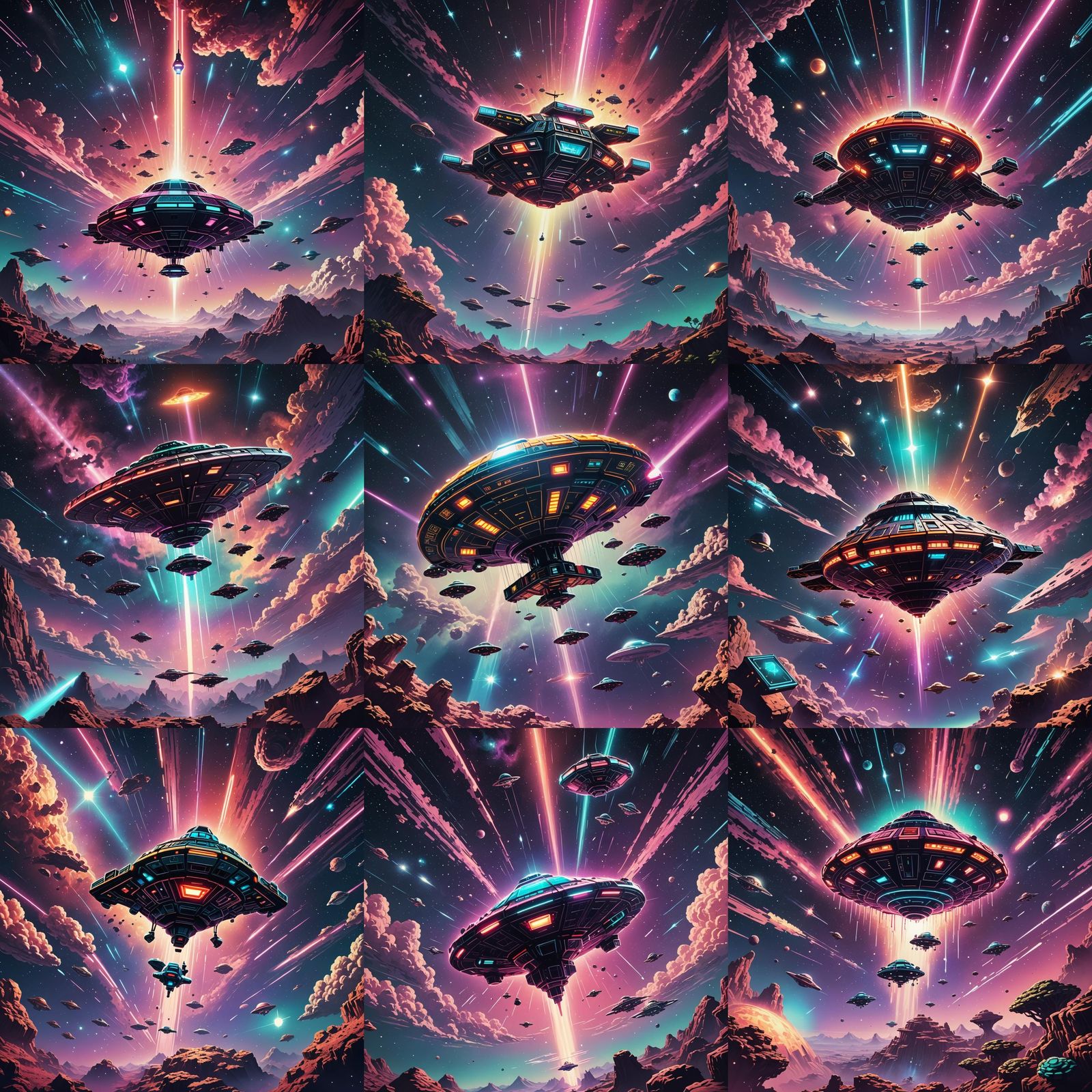 UFO invaders! - AI Generated Artwork - NightCafe Creator