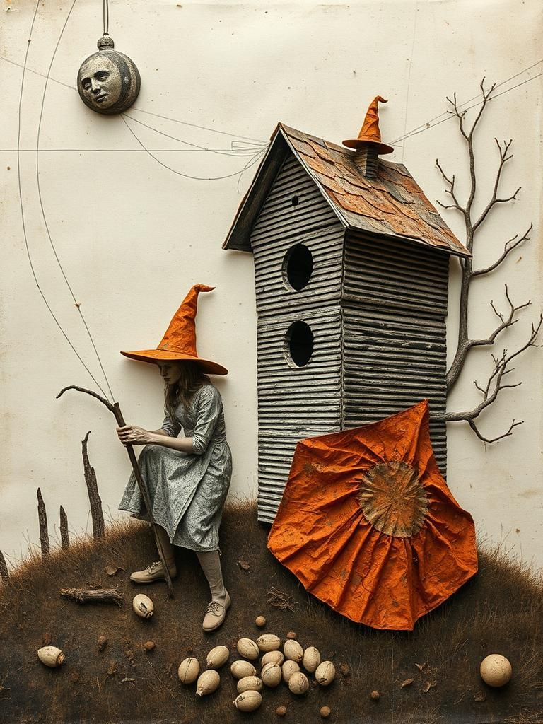 Surreal Junkie Witches Art in Dadaist Style