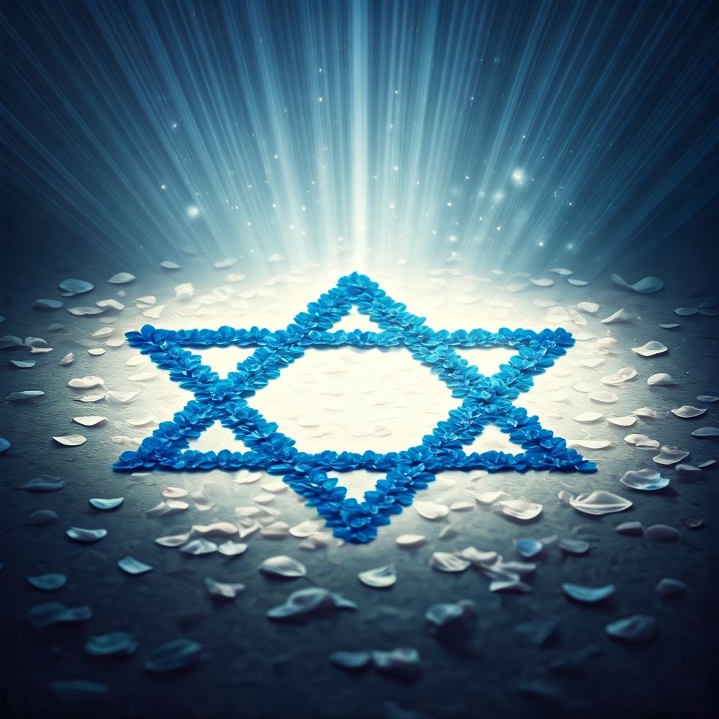 Radiant Floral Star of David in Double Exposure