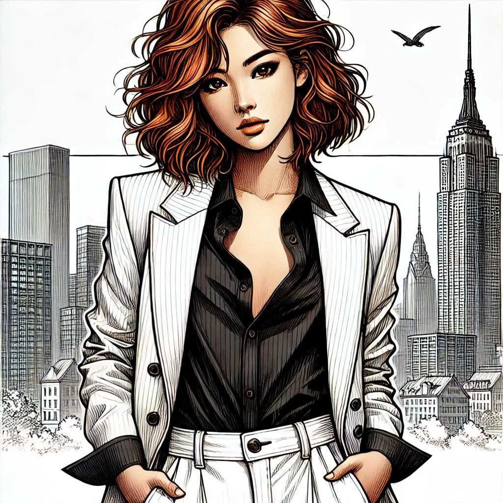 Girl in a white suit