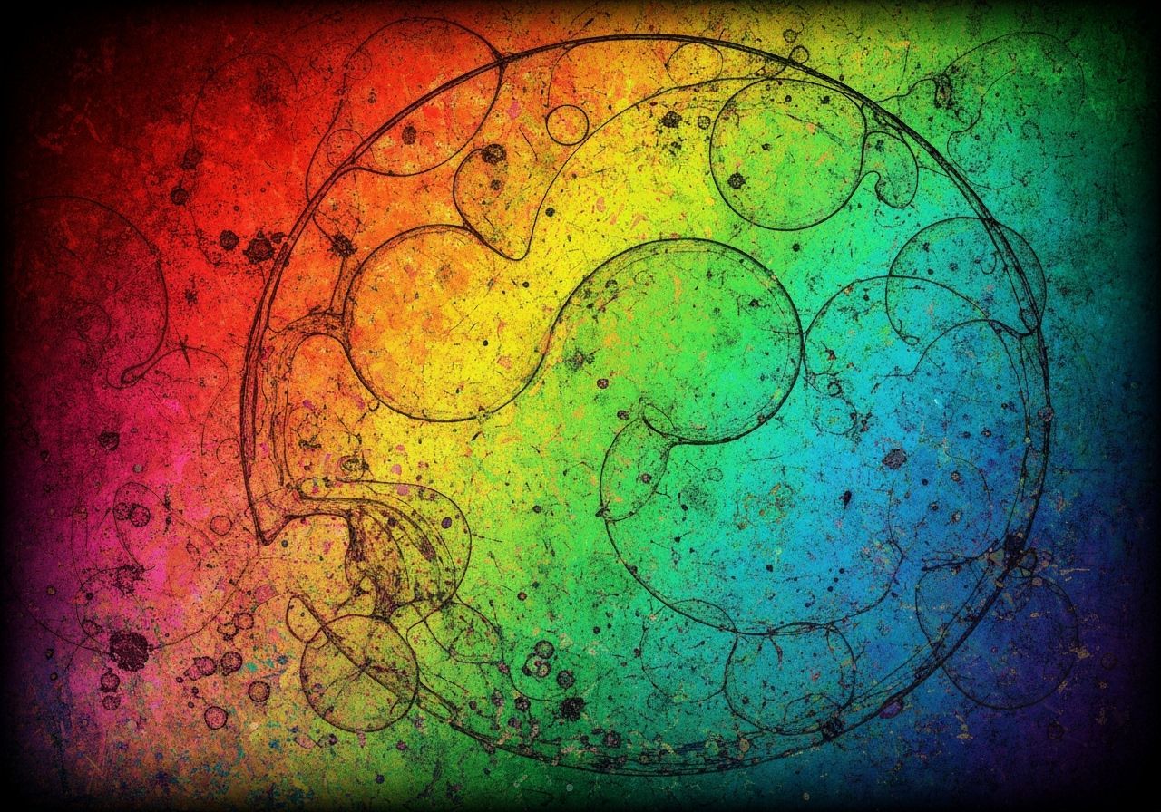 Abstract Opulent Patterns in Subdued Rainbows