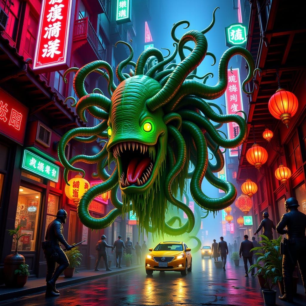 "Little Shop of Horrors" & "Big Trouble in Little China" Gone Astray & Run Amok. A fusion of Audrey II from "Little Shop of Horrors" and Lo ...