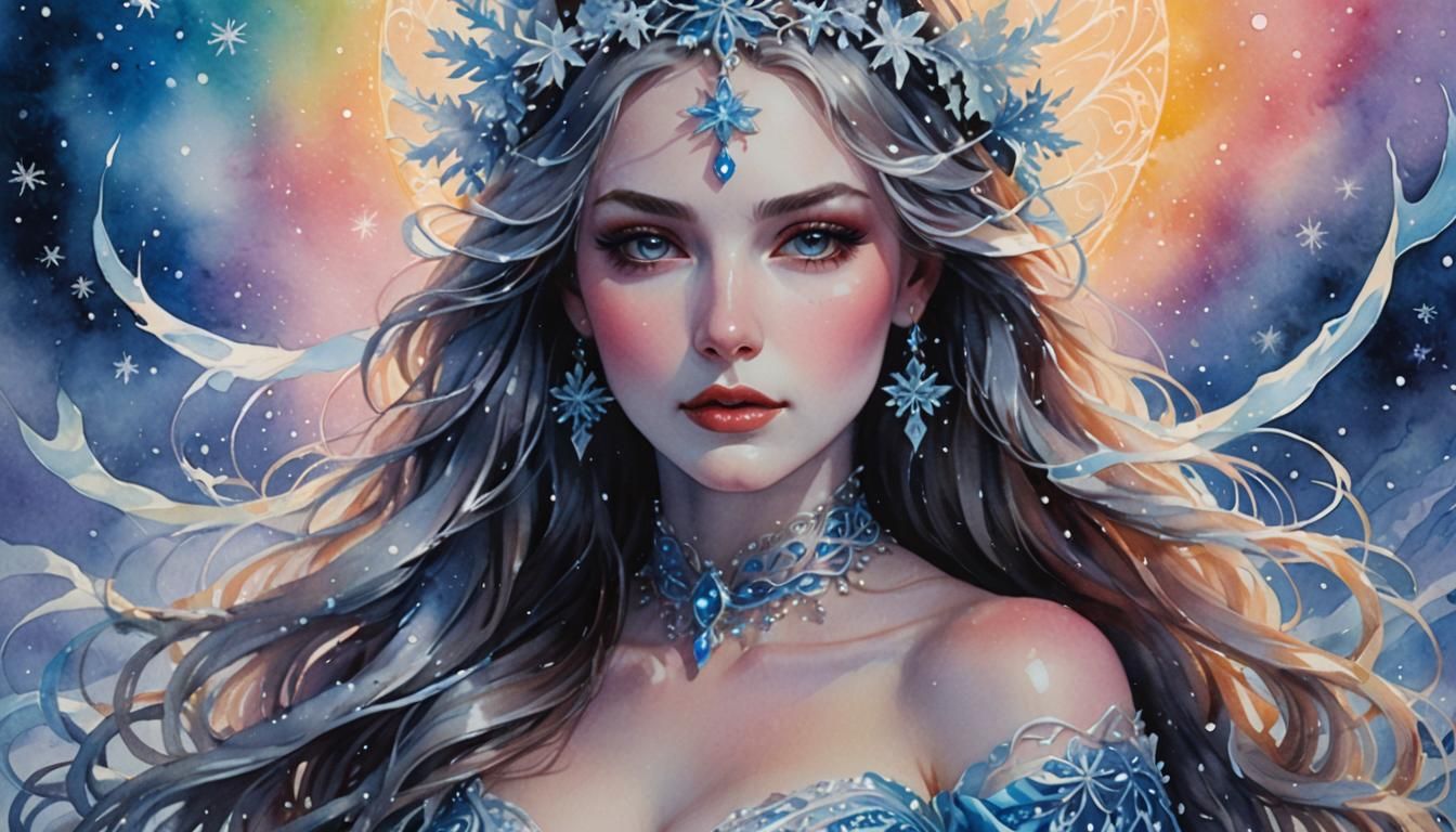 Translucent Santa Goddess in Mysterious Forest