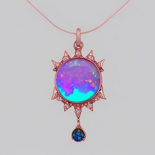 Ethereal gothic rose gold necklace with purple opal pendant ...