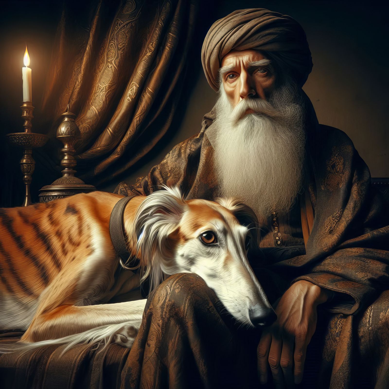 The old Man and the Saluki