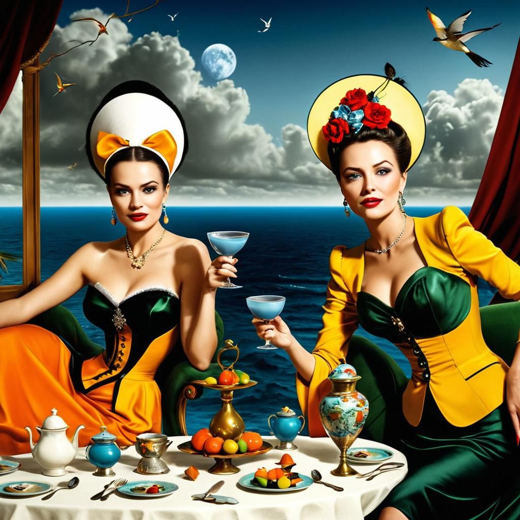 Elegant Woman in Surreal Landscape: Fashion Magazine Photo