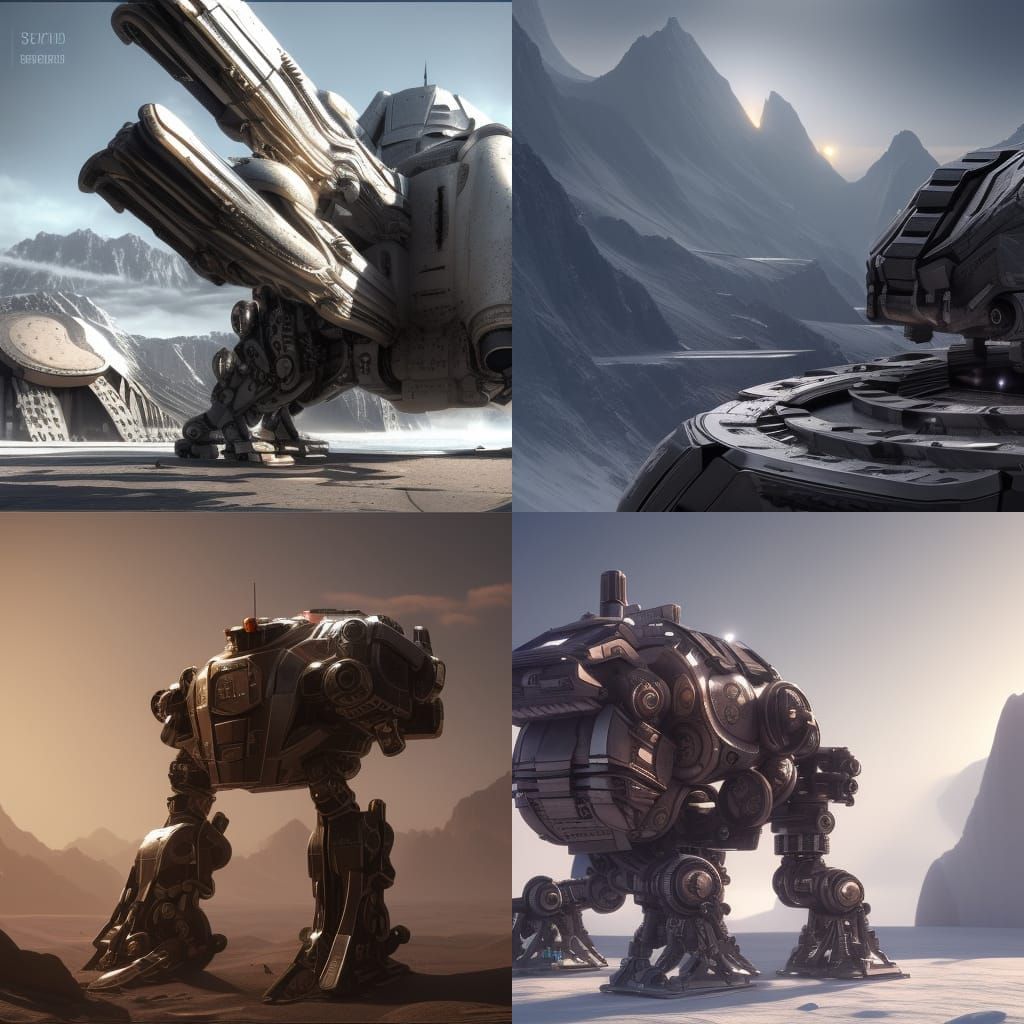 Futuristic Sci-Fi Mech with Intricate Details