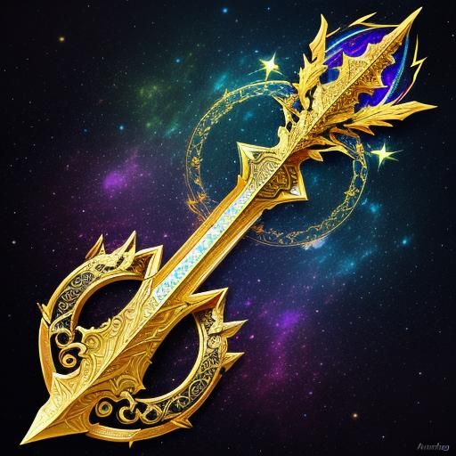 fantasy holy golden sword