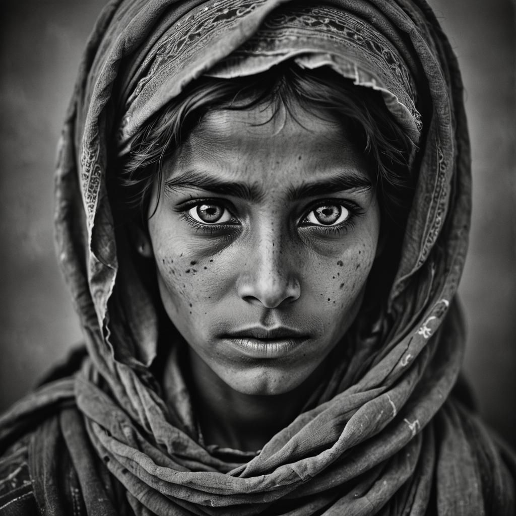 Afghan Girl‍ 1985, only the dead have seen the end of war  by @Weird Jimbo