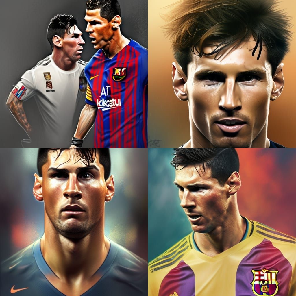 Lionel Messi Fight Cristiano Ronaldo Ai Generated Artwork Nightcafe Creator