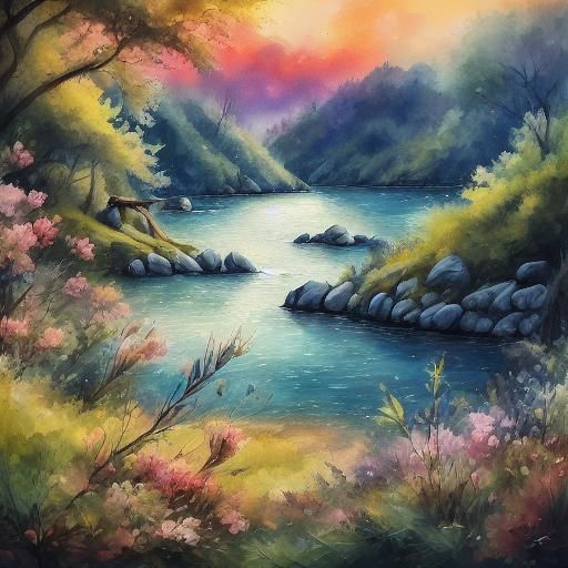 Sparkling watercolor