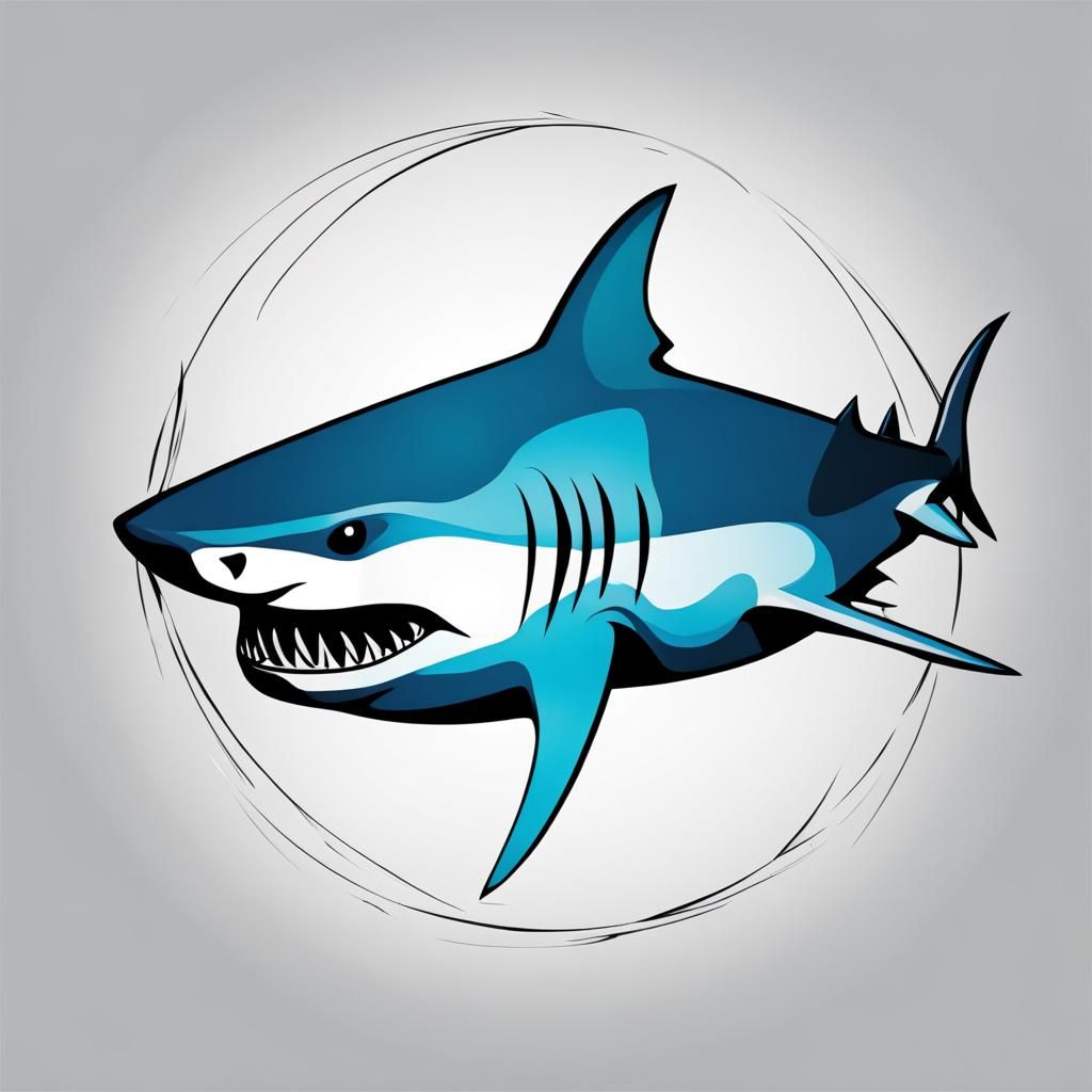 Simple Shark Logo I - AI Generated Artwork - NightCafe Creator