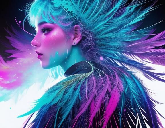 Hope: A Feathered Soul Perched in Surreal Forest