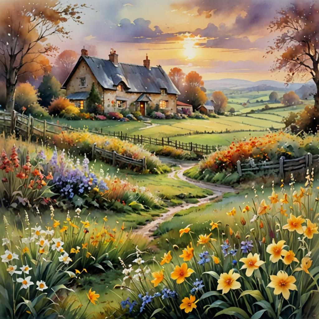 The Enchanting Veil: An Autumn Sunset