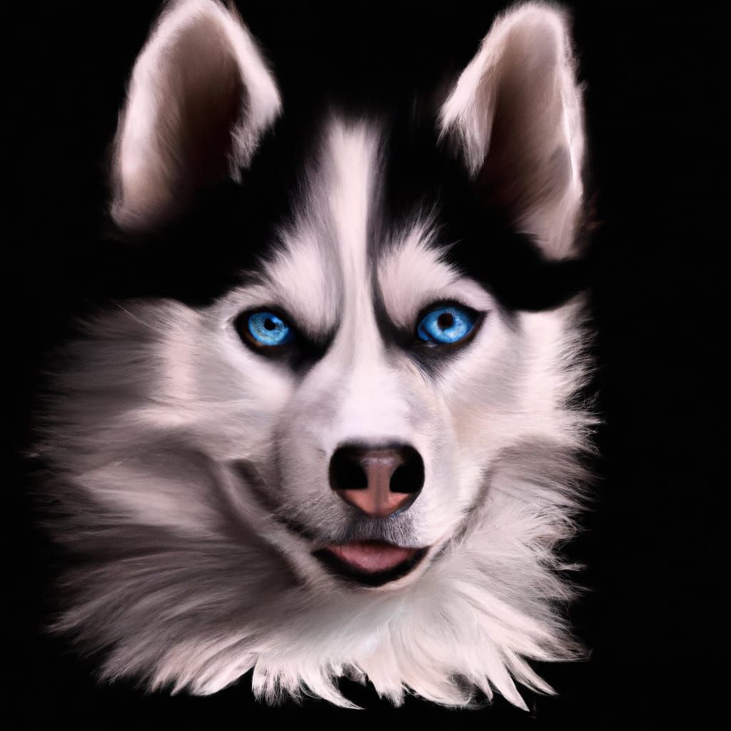 digital art husky hyperrealism
